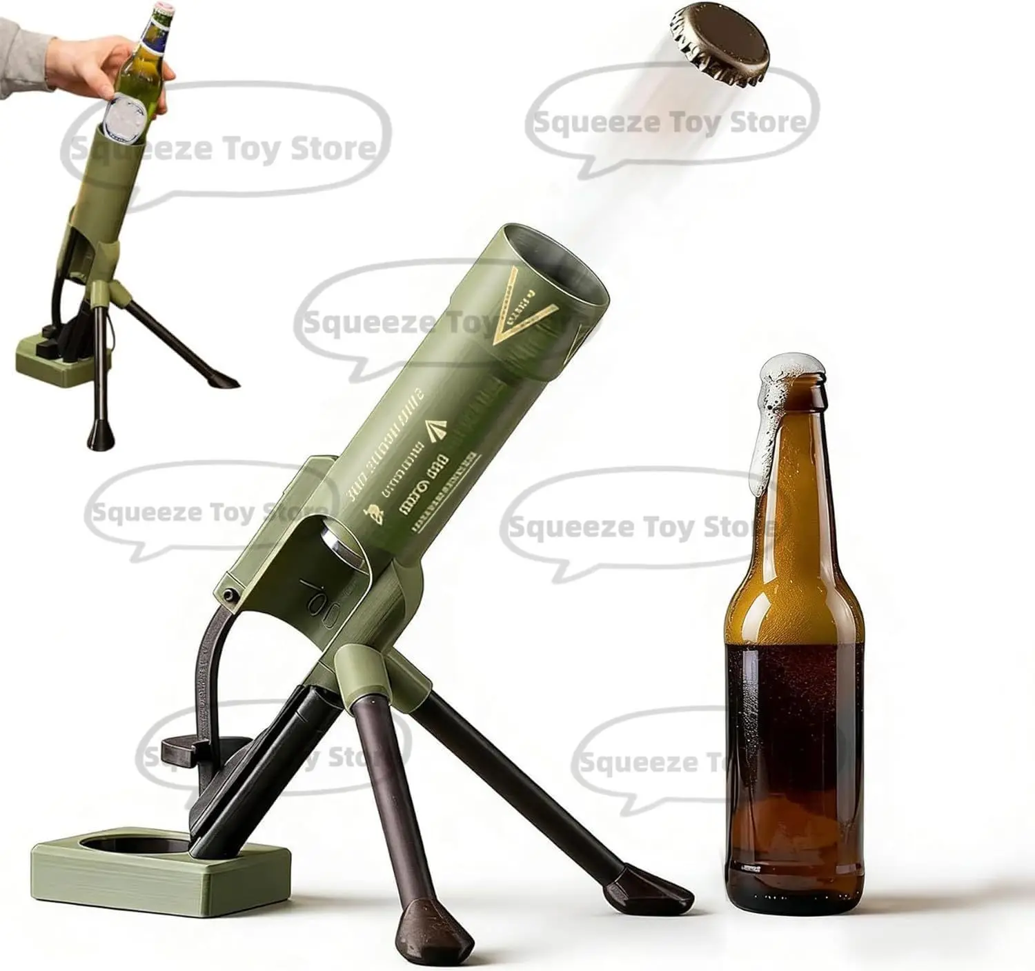 Détail du mortier à bière kaki militaire